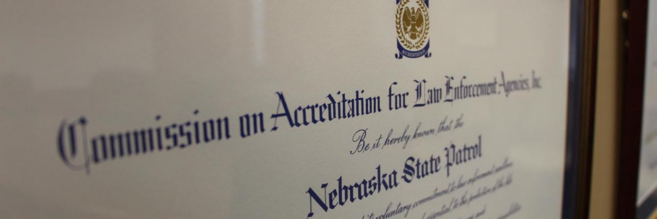 certificate of accreditation for the Nebraska State Patrol