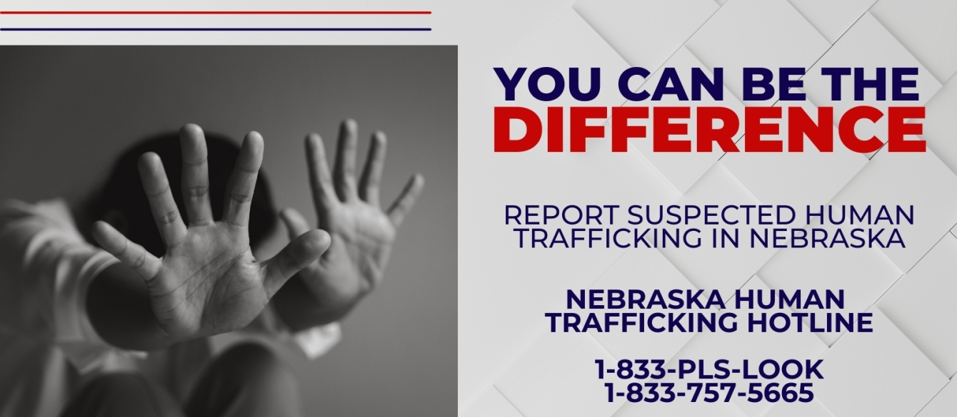 Human Trafficking Awareness image. Human Trafficking Hotline phone number - 1-833-757-5665