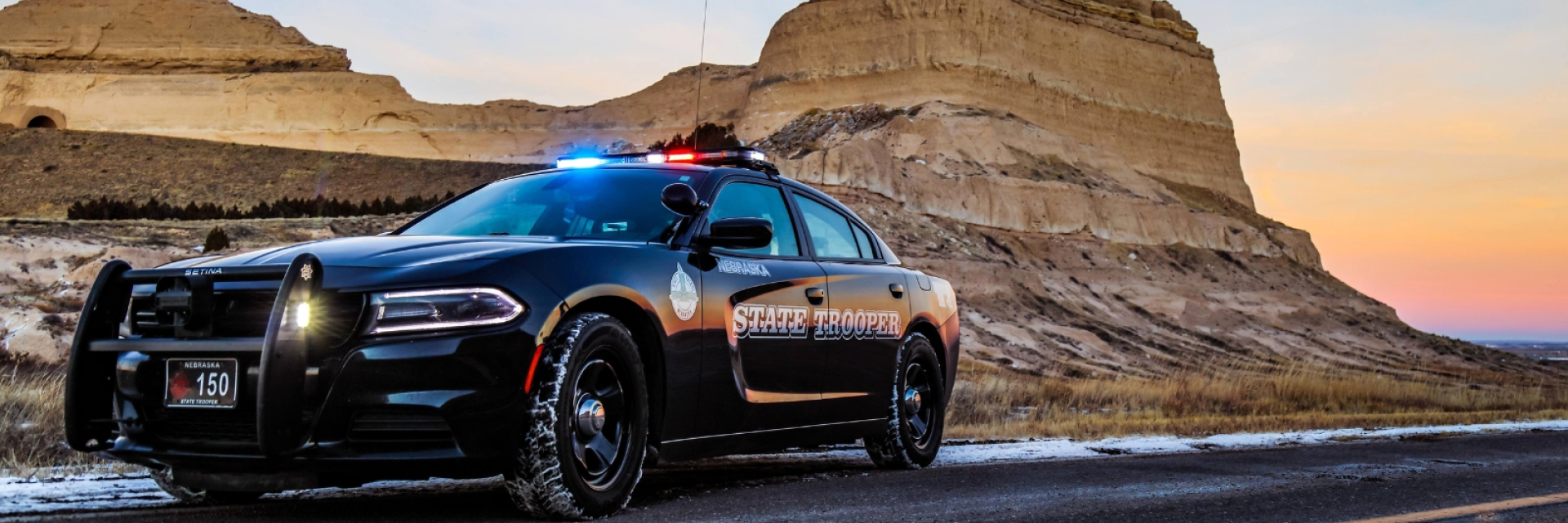 Nebraska State Patrol Cruiser at Scotts Bluff Monument