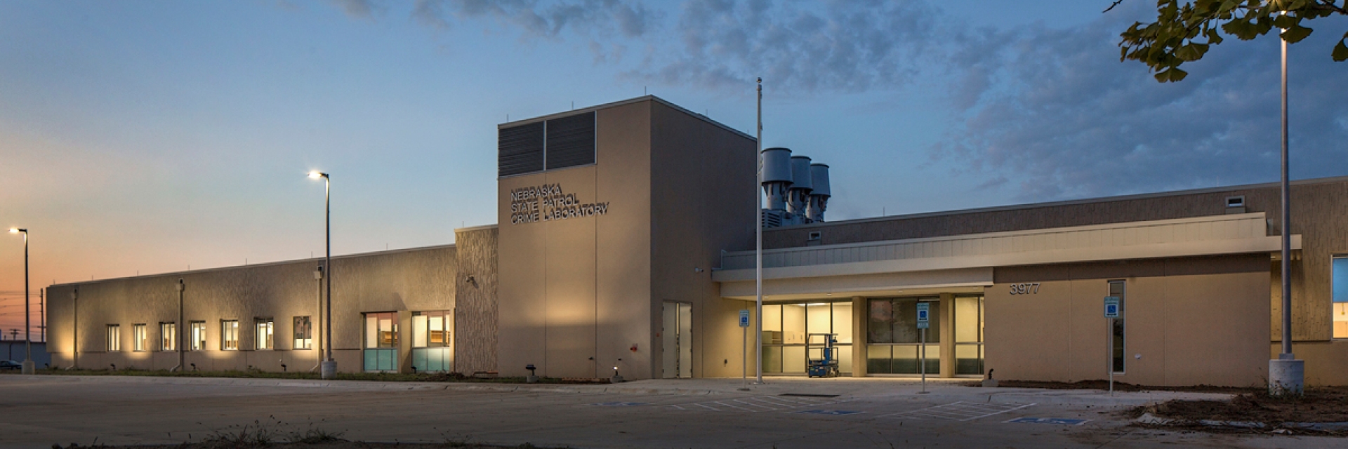 front view crime lab building
