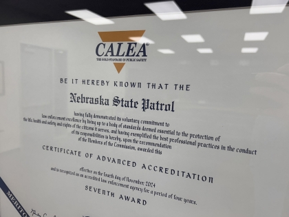 CALEA Accreditation certificate