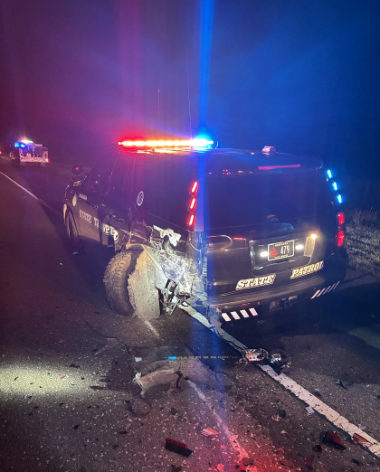 State Patrol Cruiser damaged after being rear-ended on I-80