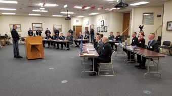 Captain Jeff Roby addresses NSP Camp 60